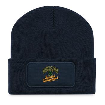La génération X a survécu sans surveillance - Beanie recyclé à patch - bleu marine - Devant