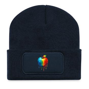 Apple with colorful gradient - Recycled Patch Beanie - french navy - Front