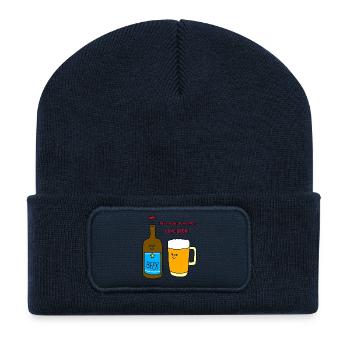 Love Beer Duo Happy love beer - Recycled Patch Beanie - french navy - Front