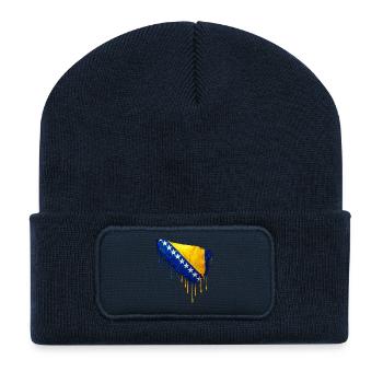 Bosnia and Herzegovina flag colorful color - Recycled Patch Beanie - french navy - Front
