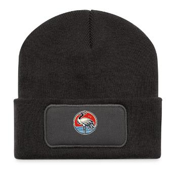 Crane at Sunset Circle - Recycled Patch Beanie - dark grey - Front