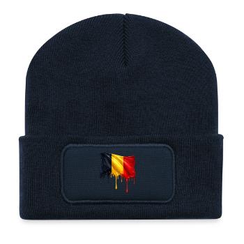 Belgian flag in bright colours - Recycled Patch Beanie - french navy - Front