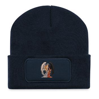 Angel And Demon Woman Light And Dark Wings - Recycled Patch Beanie - french navy - Front