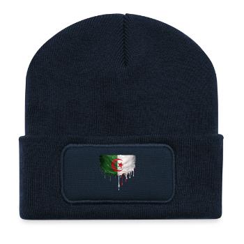 Algerischer Flagge Tropfenkunst - Recycelte Patch Beanie - French Navy - Vorne