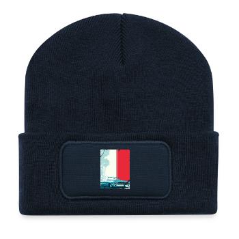 Palmiers Rétro Cabrio Cholo - Beanie recyclé à patch - bleu marine - Devant