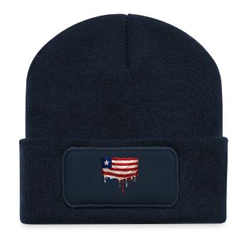 Drapeau du Libéria dans l’art en chute - Beanie recyclé à patch - bleu marine - Devant