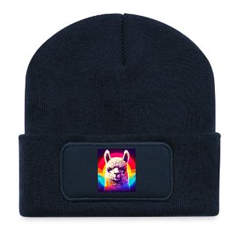 Alpaka - Recycelte Patch Beanie - French Navy - Vorne
