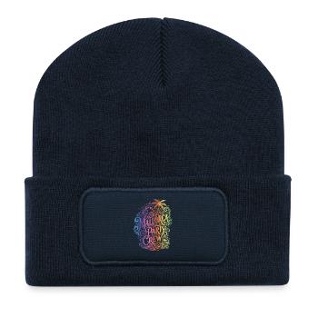 Mallorca Party Crew Bunt Spruch - Recycelte Patch Beanie - French Navy - Vorne