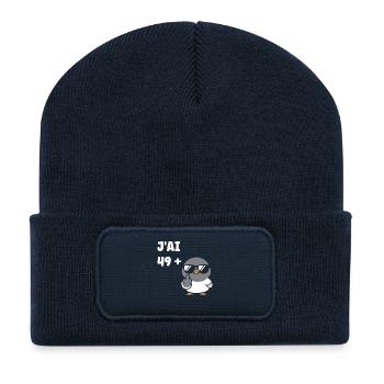J'ai 49+ attitude - Beanie recyclé à patch - bleu marine - Devant
