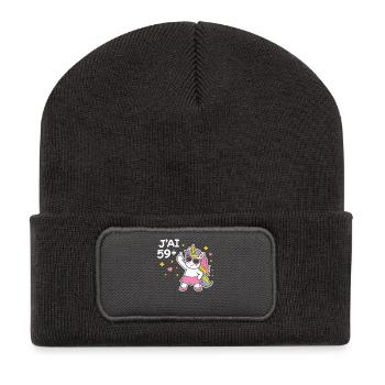 Unicorn 59+ in celebration Rainbow - Recycled Patch Beanie - dark grey - Front