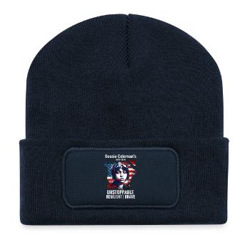 Bessie Coleman Courageous aviation pioneer - Recycled Patch Beanie - french navy - Front
