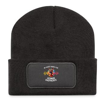 Ligne du cœur du berger allemand - Beanie recyclé à patch - charbon - Devant