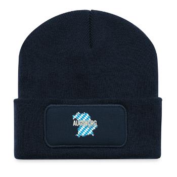 Augsburg City in Bavaria Germany Souvenir - Recycled Patch Beanie - french navy - Front