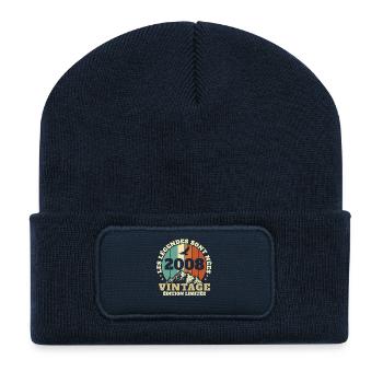 2008 Vintage Rétro Cadeau d’anniversaire - Beanie recyclé à patch - bleu marine - Devant