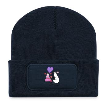 Maus Nagetier Geburtstag Torte Kinder  - Recycelte Patch Beanie - French Navy - Vorne