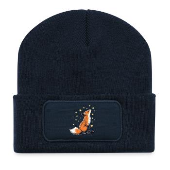 Fuchs und Sterne - Recycelte Patch Beanie - French Navy - Vorne