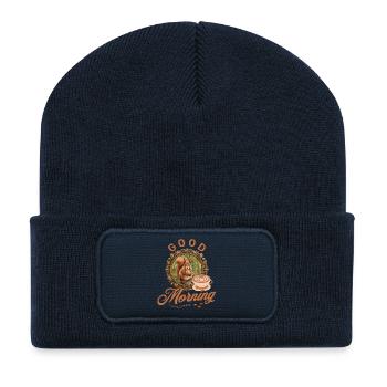 Morning coffee with squirrels - Recycled Patch Beanie - french navy - Front