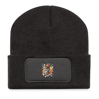Bulldog Dog Football Team - Recycled Patch Beanie - dark grey - Front