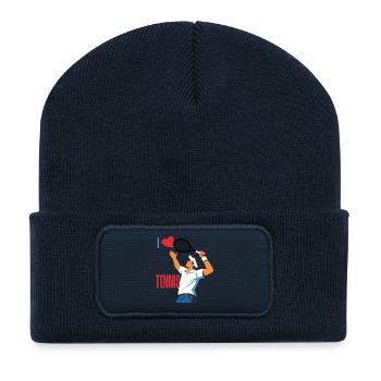 I Love Tennis Illustration - Recycled Patch Beanie - french navy - Front
