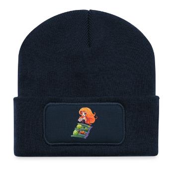 Sirène au niveau Logfisch - Beanie recyclé à patch - bleu marine - Devant