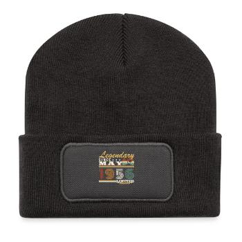 Geburtstagsgeschenk Mai 1956 - Recycelte Patch Beanie - Dunkelgrau - Vorne