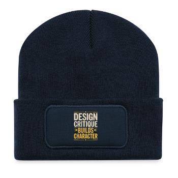 Designer Educator Design Critique Builds Art Lover - Recycled Patch Beanie - french navy - Front