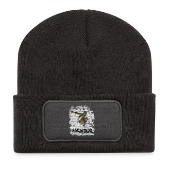 Parkour - Recycelte Patch Beanie - Dunkelgrau - Vorne