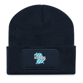 Regensburg City in Bavaria Germany Souvenir - Recycled Patch Beanie - french navy - Front