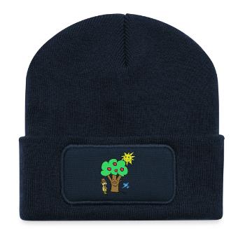 Nounoux Pommier Enfants Ours Ours Ours en peluche - Beanie recyclé à patch - bleu marine - Devant