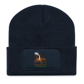 Technologieoffen In Die Zukunft Reiten - Recycelte Patch Beanie - French Navy - Vorne