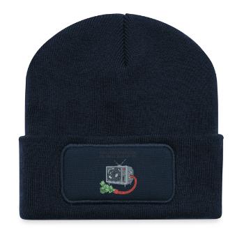 Rundfunkbeitrag Fernsehen Gebühren Satire - Recycelte Patch Beanie - French Navy - Vorne