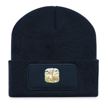 To praise the Lord Christ Rabbit - Recycled Patch Beanie - french navy - Front