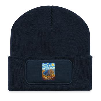 New River Gorge Landschaft National Park - Recycelte Patch Beanie - French Navy - Vorne