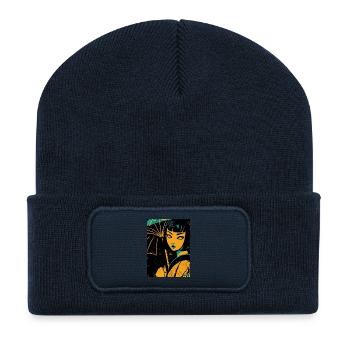 Geisha in neon light - Recycled Patch Beanie - french navy - Front
