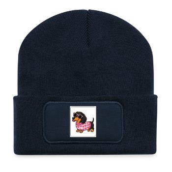 Bach Hearts Pink Glasses - Recycelte Patch Beanie - French Navy - Vorne