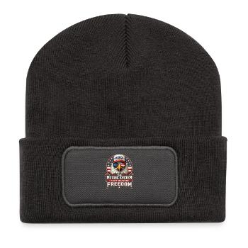 The metric system cannot measure freedom (4 - Recycled Patch Beanie - dark grey - Front
