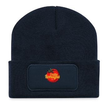 Emilia-Romagna mit Tomate Italien Vintage Souvenir - Recycelte Patch Beanie - French Navy - Vorne