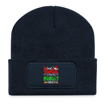 Lieber Weihnachtsmann, es war die Schuld meines Bruders. - Recycelte Patch Beanie - French Navy - Vorne
