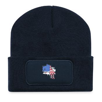 Horse Racing USA 4 juillet - Beanie recyclé à patch - bleu marine - Devant