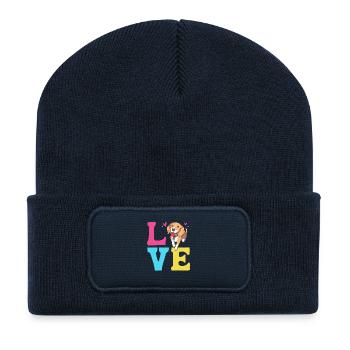 Frengle Dog - Beanie recyclé à patch - bleu marine - Devant