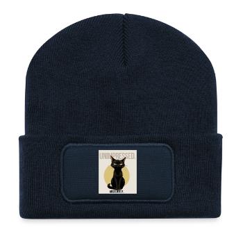 NOT TODAY Sarcastic Black Cat Design - Recycelte Patch Beanie - French Navy - Vorne