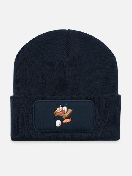 Von Sushi träumen - Recycelte Patch Beanie - French Navy