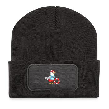 Conception de sauveteurs de mouette - Beanie recyclé à patch - charbon - Devant
