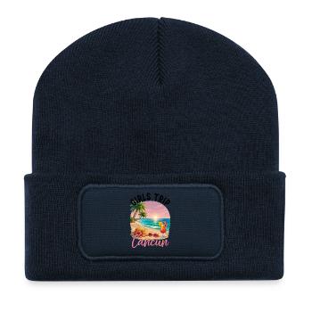 Voyage des filles Cancún - Beanie recyclé à patch - bleu marine - Devant
