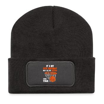 Mouvements de cerceau pour le 13e anniversaire - Beanie recyclé à patch - charbon - Devant