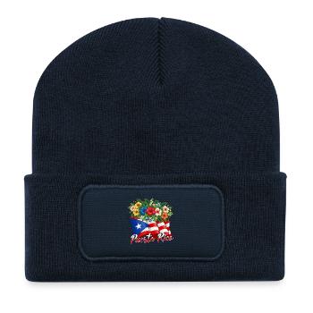 Puerto Rico Flag Puerto Rican Proud Hispanic - Recycled Patch Beanie - french navy - Front