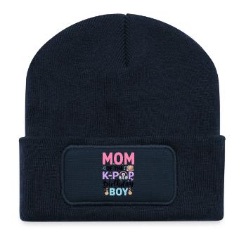 Maman du garçon anniversaire de la K-Pop - Beanie recyclé à patch - bleu marine - Devant