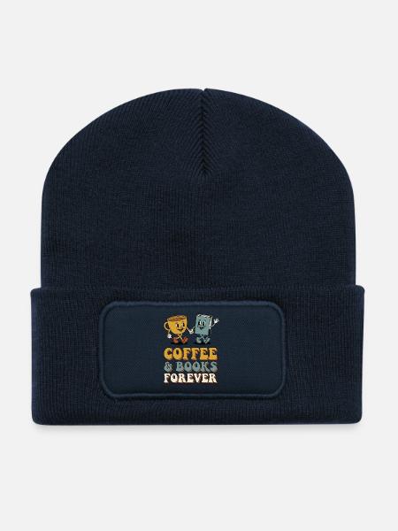 Coffee Books Good Moods Retro Bookworm - Recycled Patch Beanie - french navy