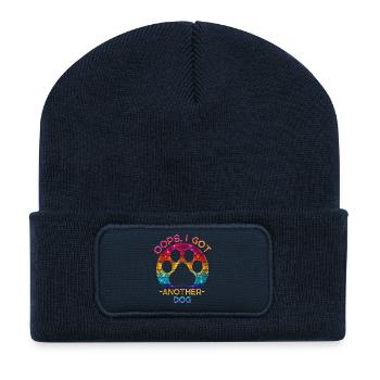 Oops I Got Another Dog - Hunde Retro Design - Recycelte Patch Beanie - French Navy - Vorne