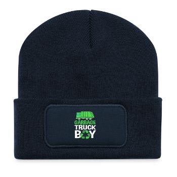 Garbage Can Garbage Truck Garbage Truck Garbage Man - Recycled Patch Beanie - french navy - Front